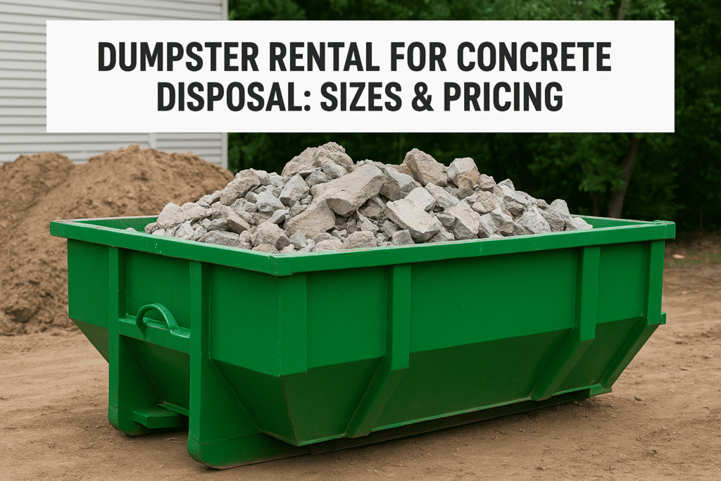 Dumpster Rental for Concrete Disposal: Sizes & Pricing