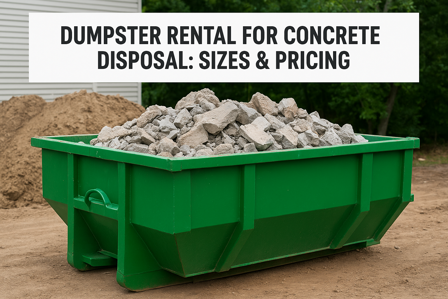Dumpster Rental for Concrete Disposal: Sizes & Pricing