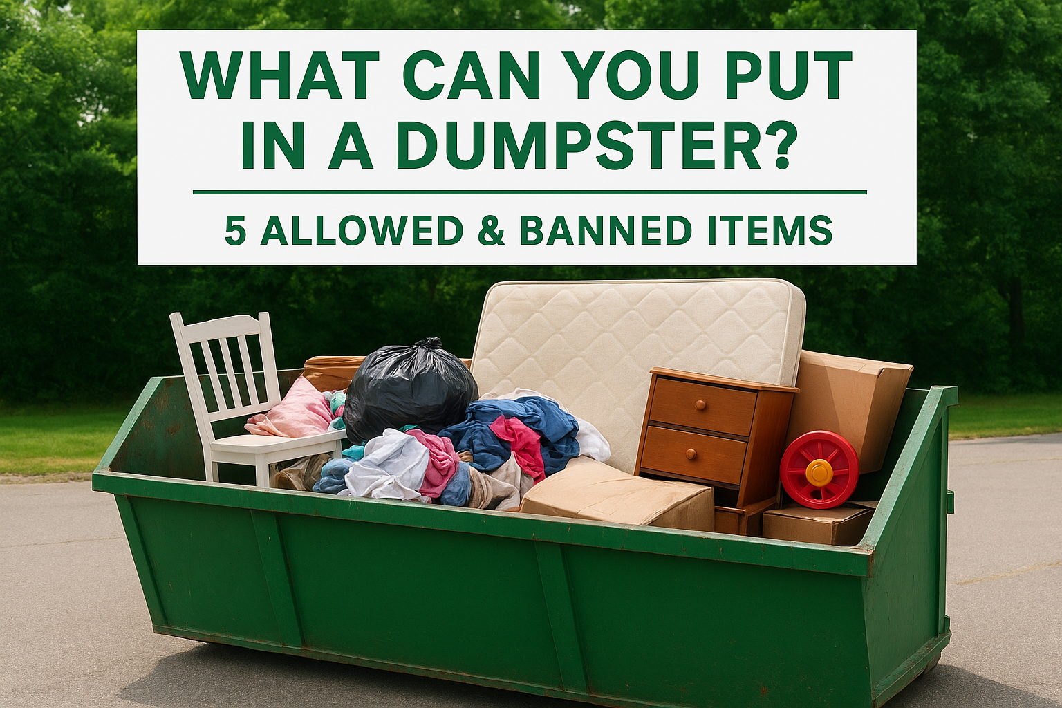 What Can You Put in a Dumpster? 5 Allowed & Banned Items